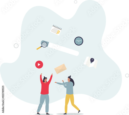 Searching information and info search engine on browser.flat design with people.