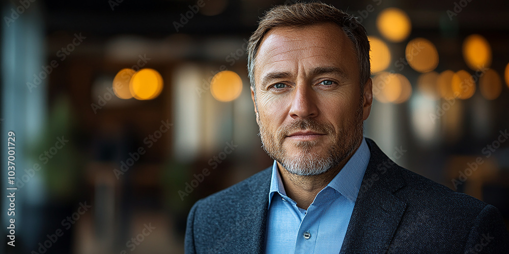 Portrait of a successful businessman standing and looking at the camera Portrait of a successful businessman standing and looking at the camera