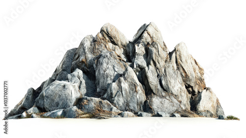 Rock formation, white isolate background Transparent background photo