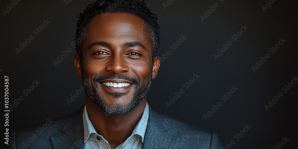 Portrait of an adult black middle-aged man Portrait of an adult black middle-aged man