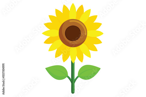 Bright Sunflower Vector Illustration for Floral and Botanical Art