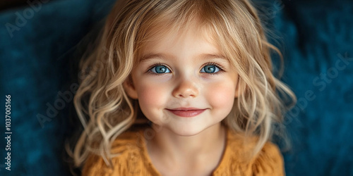 Portrait of a beautiful little girl looking at the camera