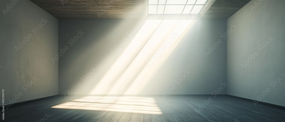 A large empty room with a window that lets in sunlight A large empty room with a window that lets in sunlight