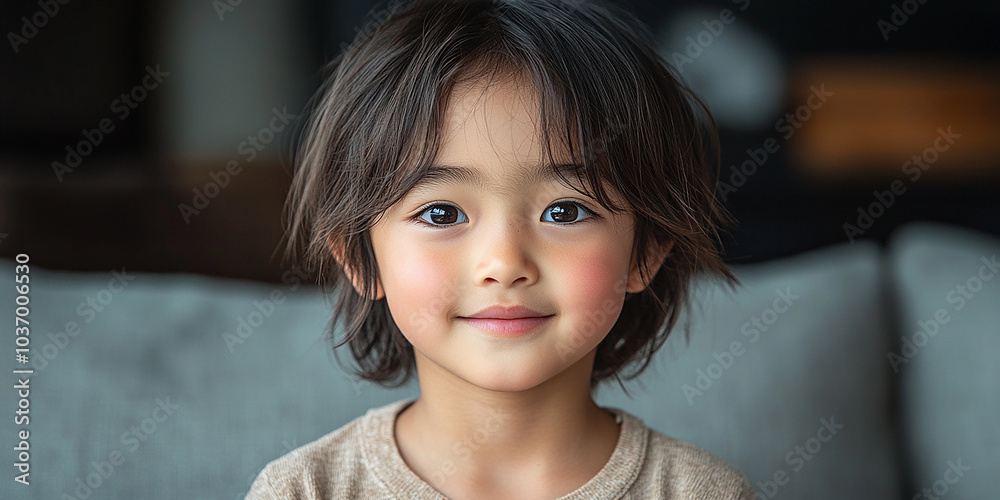 Portrait of an asian child looking at the camera Portrait of an asian child looking at the camera