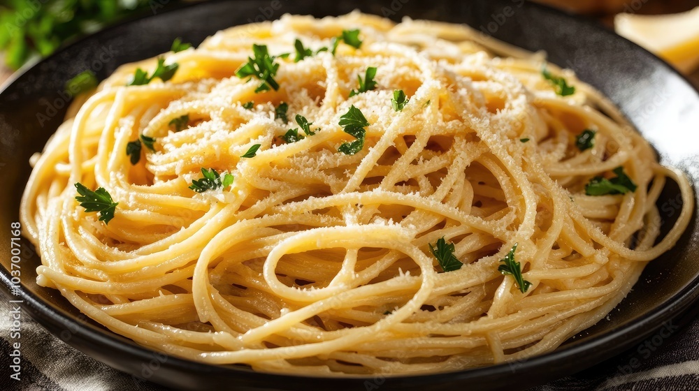 Delicious Spaghetti with Parmesan and Fresh Herbs Delicious Spaghetti with Parmesan and Fresh Herbs