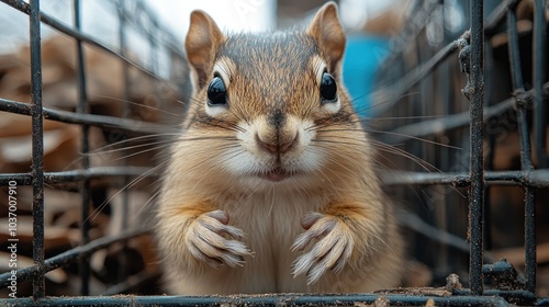 Squirrels in traps, Cages for exterminating pests and rodents photo