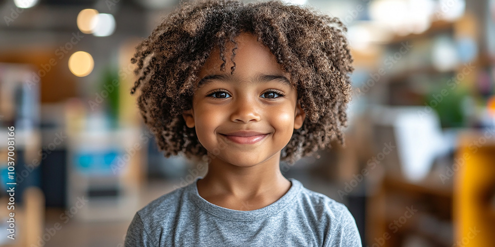 Portrait of a black school child looking into the camera Portrait of a black school child looking into the camera