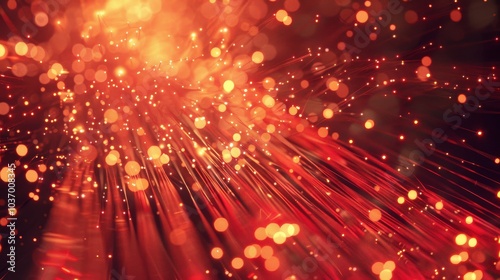 Fiber optics background with lots of light spots and bokeh