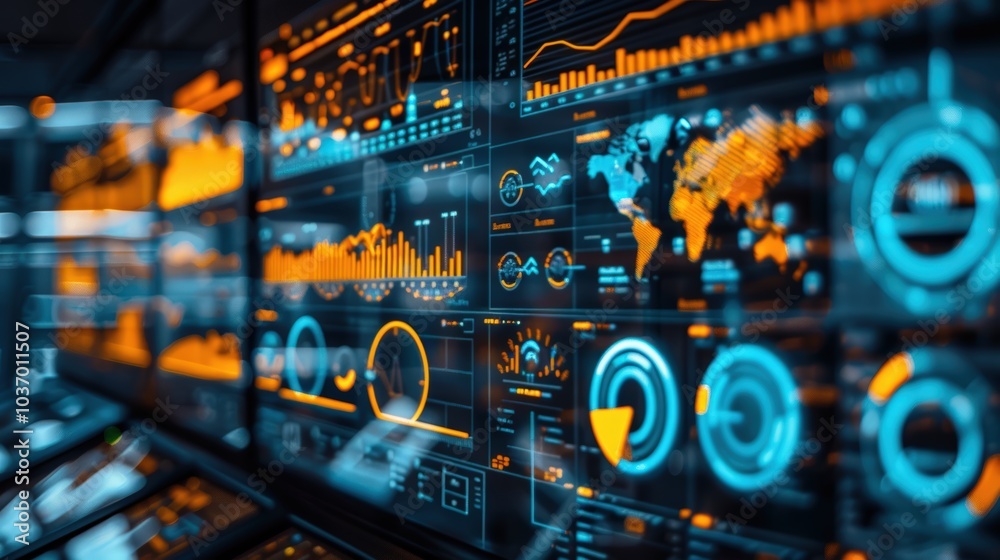 Obraz premium High Fidelity Data Visualization Interface Concept