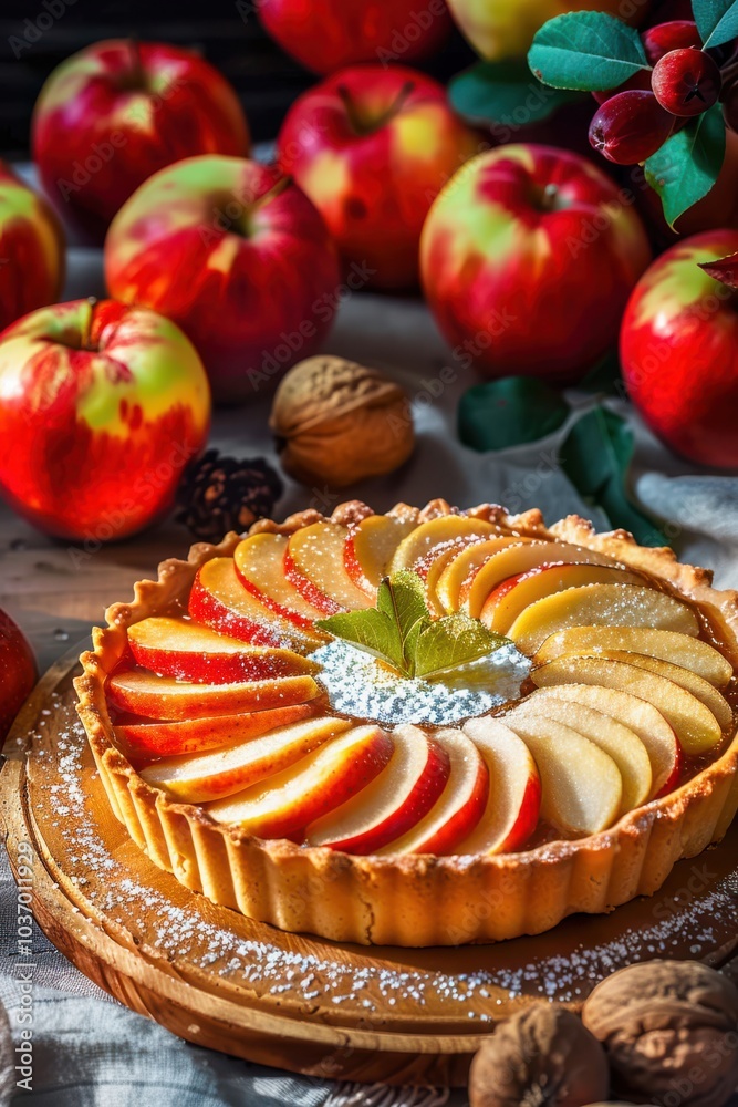 Culinary Delights: A Tantalizing Tray of Artisanal Pastries and Fresh Apples Culinary Delights: A Tantalizing Tray of Artisanal Pastries and Fresh Apples