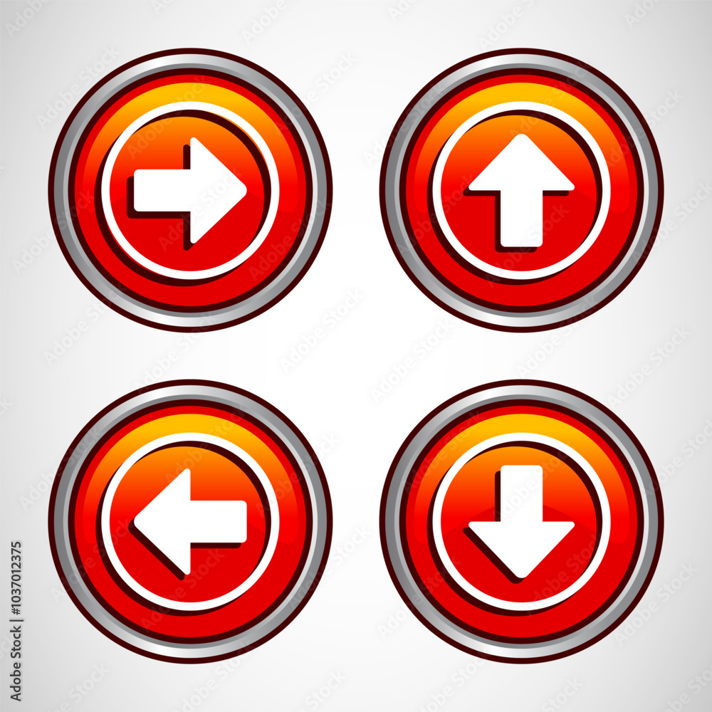Right, Left, Up, Down Arrow Icon Design Illustration, Arrow Sign For Apps And Websites, Orange Color Round Button Design Right, Left, Up, Down Arrow Icon Design Illustration, Arrow Sign For Apps And Websites, Orange Color Round Button Design