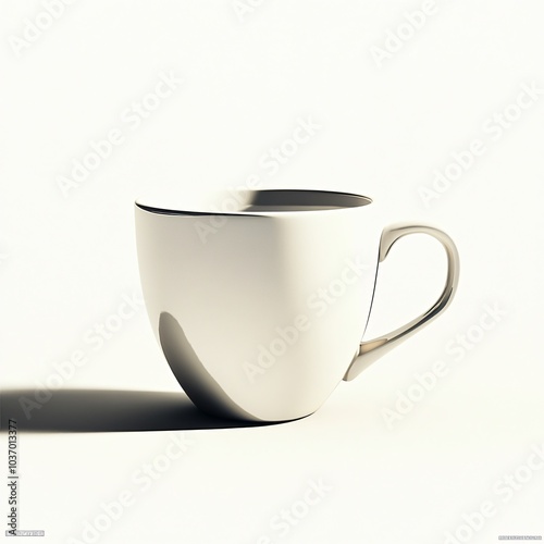 White Coffee Cup on Light Background