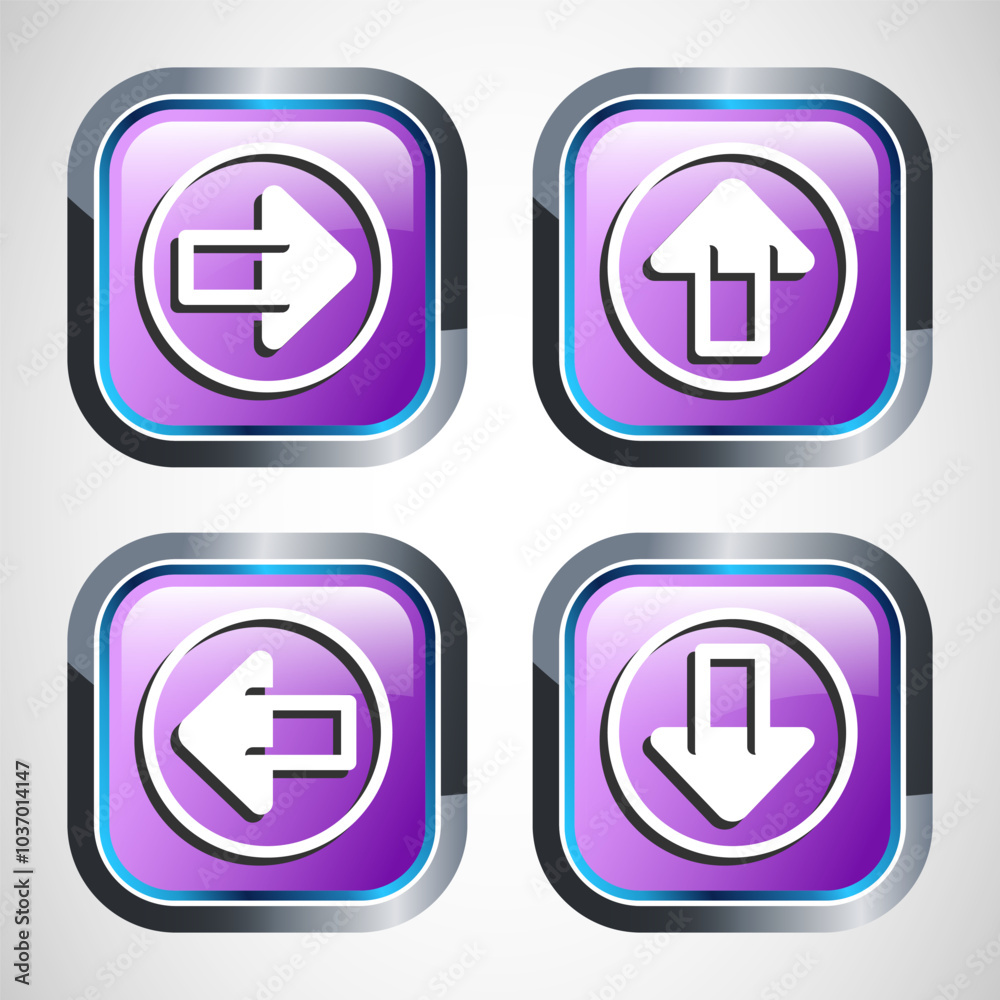 Right, Left, Up, Down Arrow Icon Design Illustration, Arrow Sign For Apps And Websites, Pink Color Square Button Design Right, Left, Up, Down Arrow Icon Design Illustration, Arrow Sign For Apps And Websites, Pink Color Square Button Design