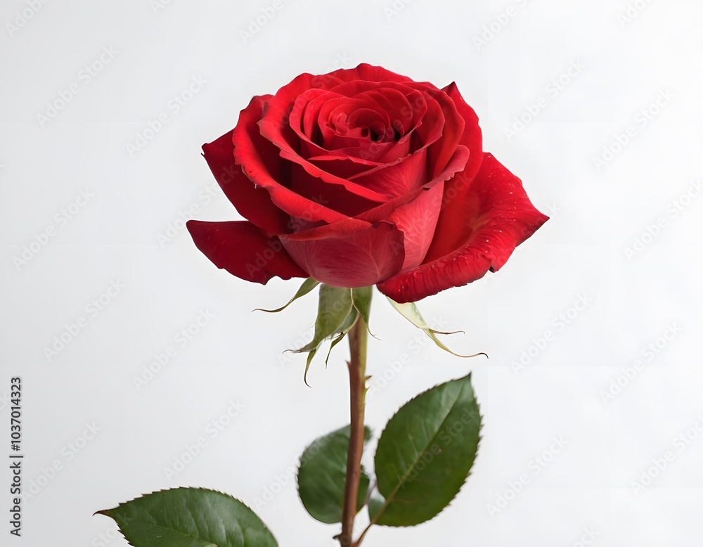 Fototapeta premium red rose on a white background