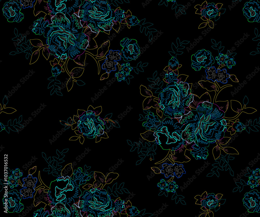 seamless abstract pattern digital illustration wrapping paper with graphic chaotic oriental hand drown colorful elements watercolor paint snowflakes fabric design print winter style seamless abstract pattern digital illustration wrapping paper with graphic chaotic oriental hand drown colorful elements watercolor paint snowflakes fabric design print winter style