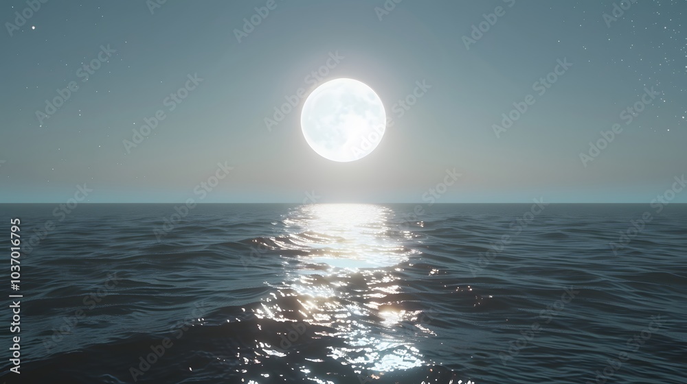 A large glowing supermoon rising above the calm ocean horizon. artwork, illustration,astronomy, astrophysics, celestial body, lunar cycle, tides,beauty, wonder, awe, inspiration A large glowing supermoon rising above the calm ocean horizon. artwork, illustration,astronomy, astrophysics, celestial body, lunar cycle, tides,beauty, wonder, awe, inspiration
