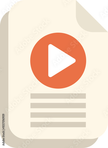 Digital document is showing a video file icon with a play button