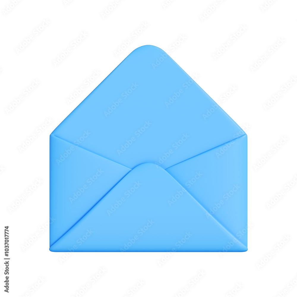 Closed blue envelope on a white background, symbolizing communication, mail, or sending messages. 3D render illustration Closed blue envelope on a white background, symbolizing communication, mail, or sending messages. 3D render illustration