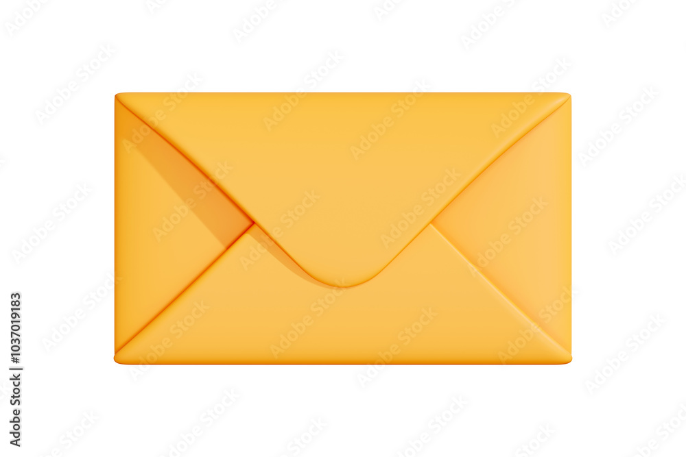 Sealed yellow envelope, representing mail, communication, or document delivery in a minimalist style. 3D render illustration Sealed yellow envelope, representing mail, communication, or document delivery in a minimalist style. 3D render illustration