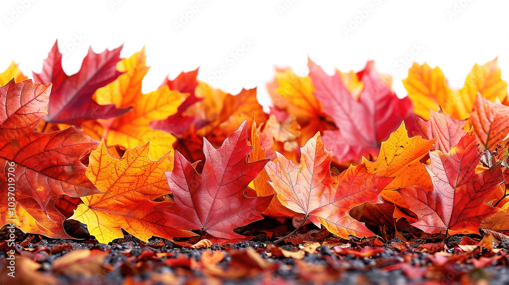 autumn fall leaves isolated on white background. autumn fall leaves isolated on white background.