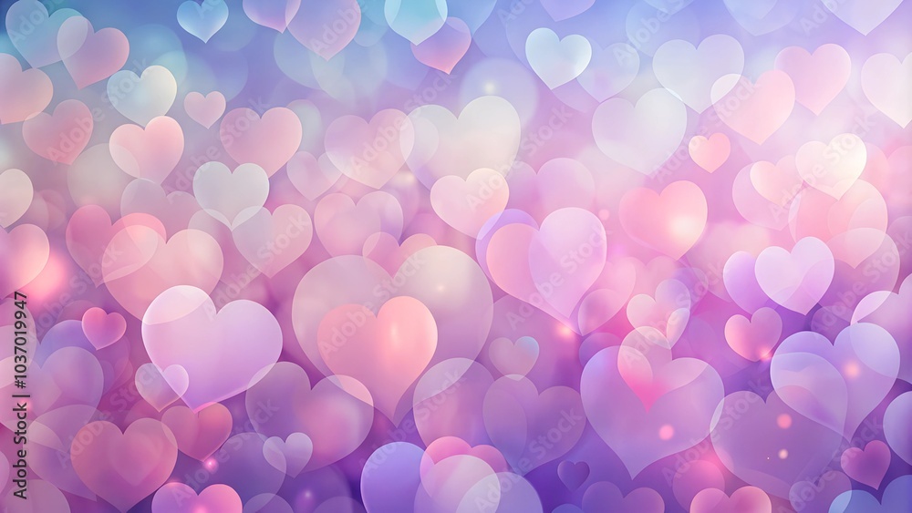 Pastel pink and purple heart bokeh background. Pastel pink and purple heart bokeh background.