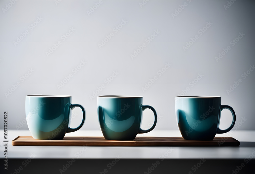 Three ceramic coffee mugs Three ceramic coffee mugs