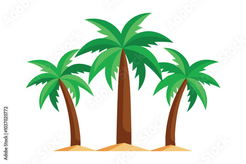 Jungle Palm Trees Cartoon Vector for Tropical and Outdoor Art photo