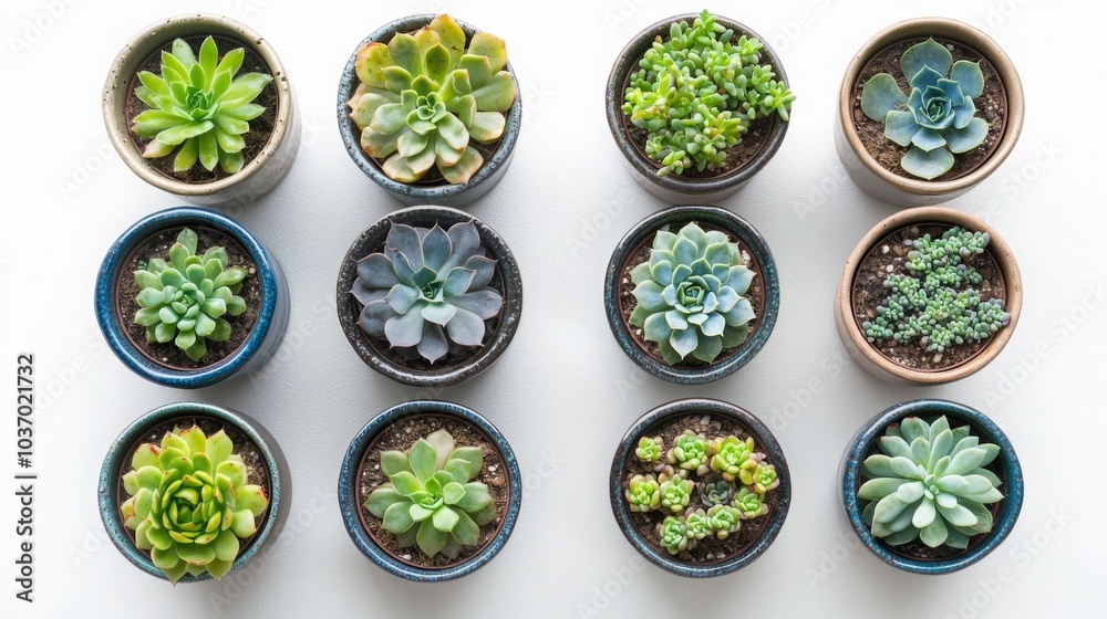 Modern Succulent Plants in Decorative Pots
