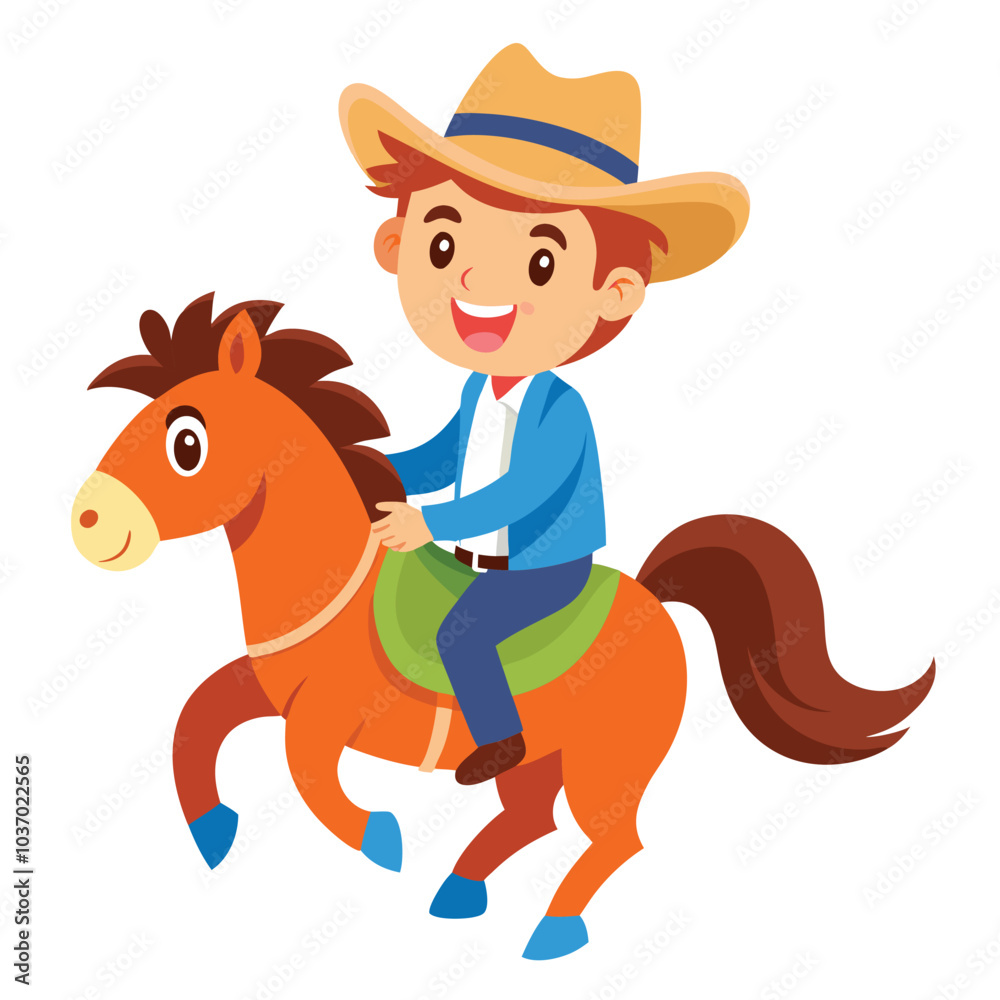 Cartoon Horse and Rider Vector Illustration for Sports and Fun Cartoon Horse and Rider Vector Illustration for Sports and Fun