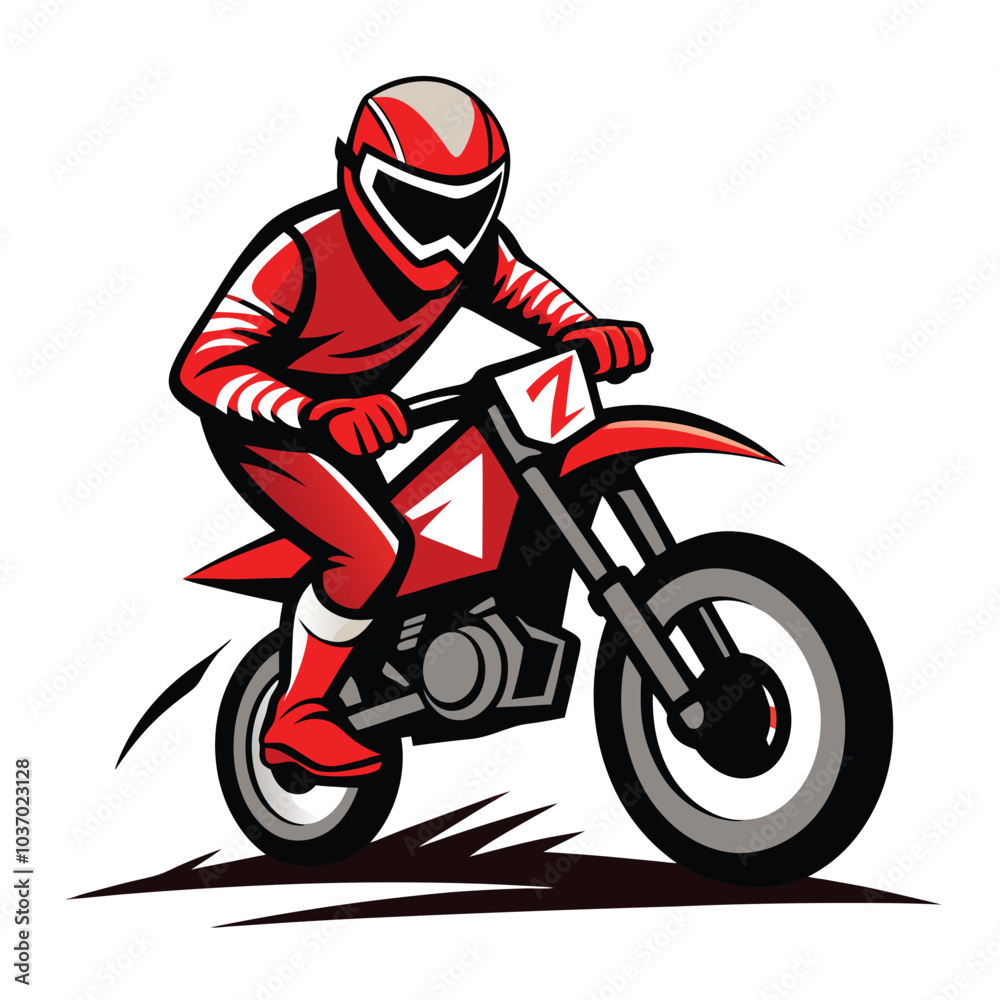 Motorcycle Rider Vector Illustration on White Background Motorcycle Rider Vector Illustration on White Background
