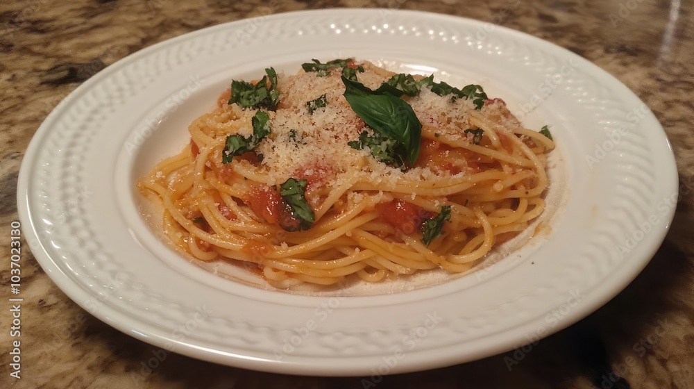 Delicious Spaghetti with Tomato Sauce and Basil Delicious Spaghetti with Tomato Sauce and Basil
