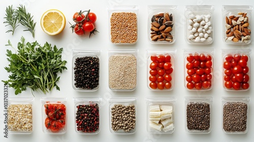 Modern Vegan Ingredients in Clear Packaging photo