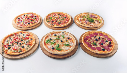 Indulge in a delectable array of gourmet pizzas! Each slice is a masterpiece of fresh ingredients, expertly crafted for an unforgettable taste experience. Order yours today! photo