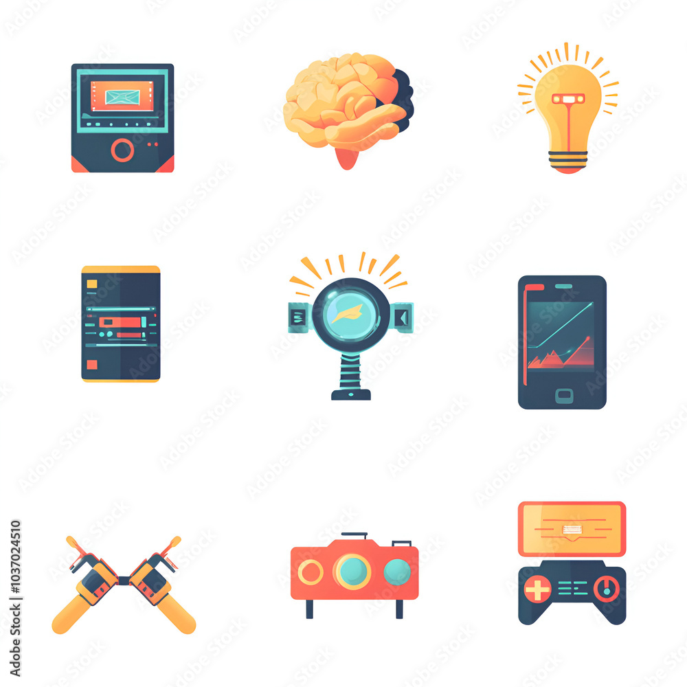 custom made wallpaper toronto digitalset of icons, AI Technology Icon Set
 Artificial Intelligence Icons
 Smart Technology Icon