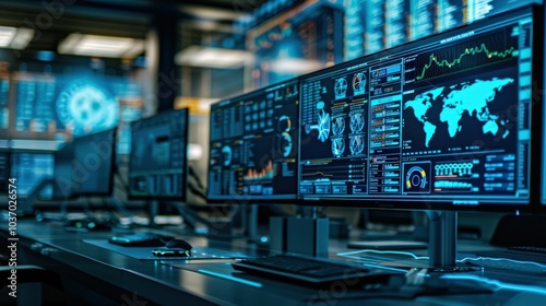 Wallpaper Mural Advanced Data Analytics in a Modern Control Room Torontodigital.ca