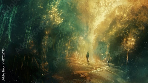 Enchanted Forest Path: A Dreamlike Journey Through Golden Light