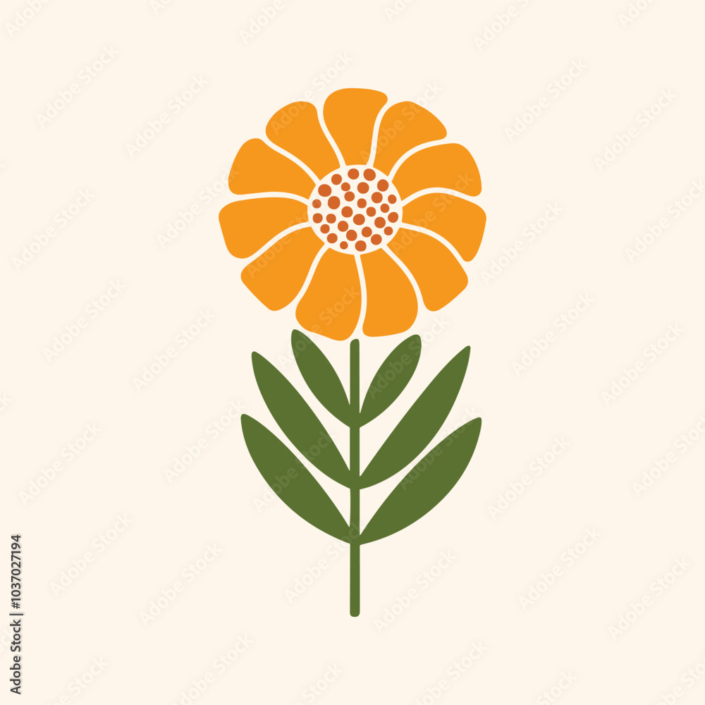 Marigold flower. Floral silhouette. Vector illustration Marigold flower. Floral silhouette. Vector illustration
