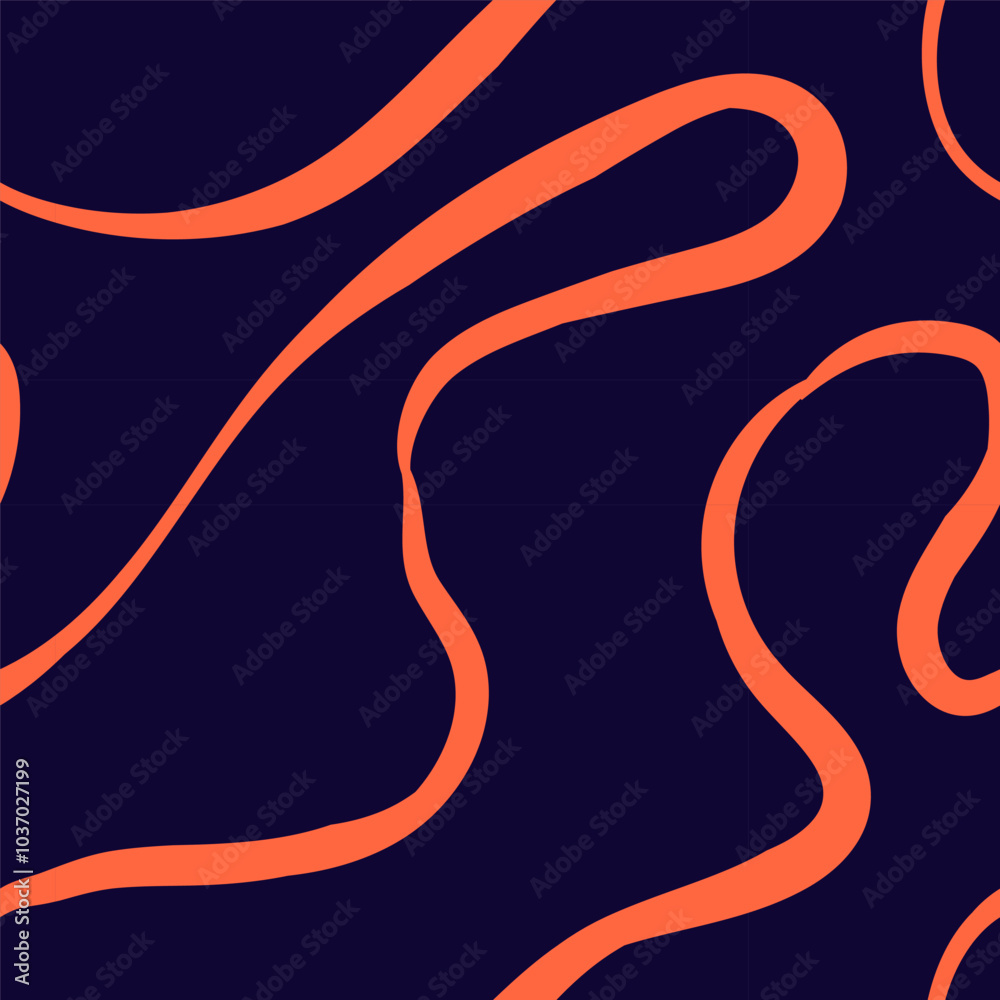 Obraz premium Seamless abstract pattern with squiggles and scribbles. Weaved curved lines. Chaotic ink scribbles decorative texture. Messy doodles, wavy and curly lines.