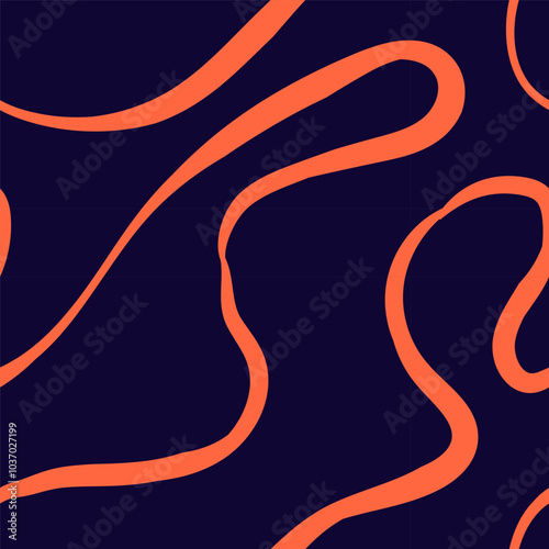 Seamless abstract pattern with squiggles and scribbles. Weaved curved lines. Chaotic ink scribbles decorative texture. Messy doodles, wavy and curly lines.