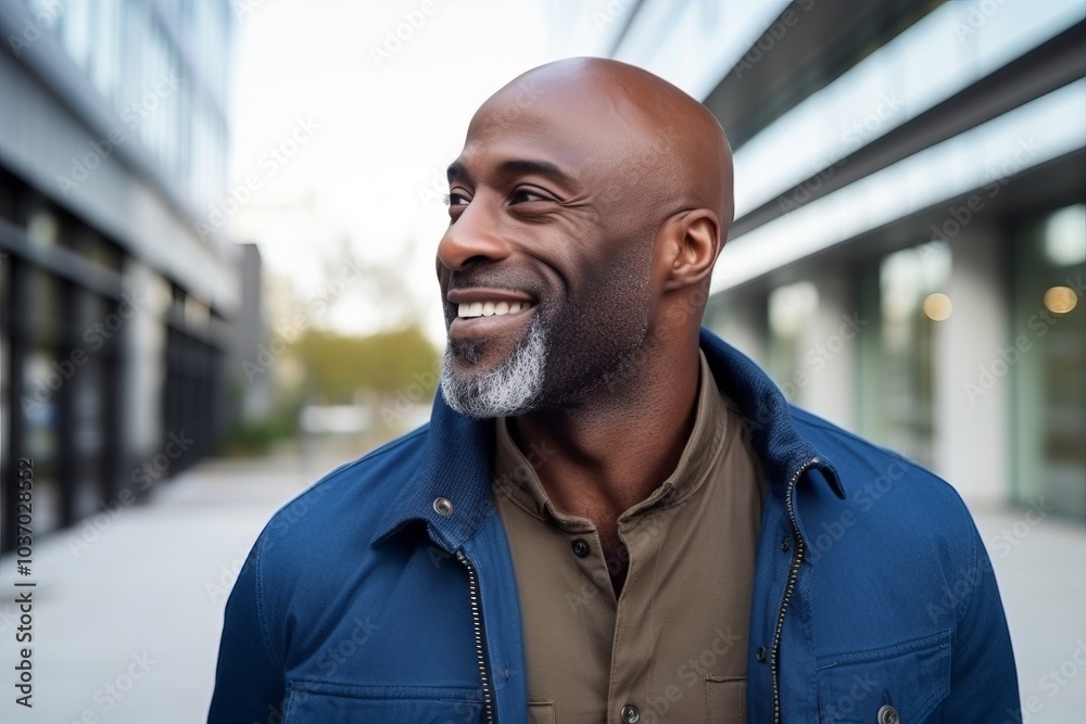 Portrait of a smiling african american man on the street Portrait of a smiling african american man on the street