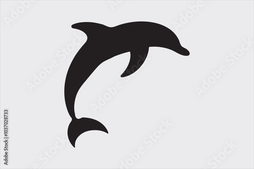 A Minimalist Dolphin fish icon Design.