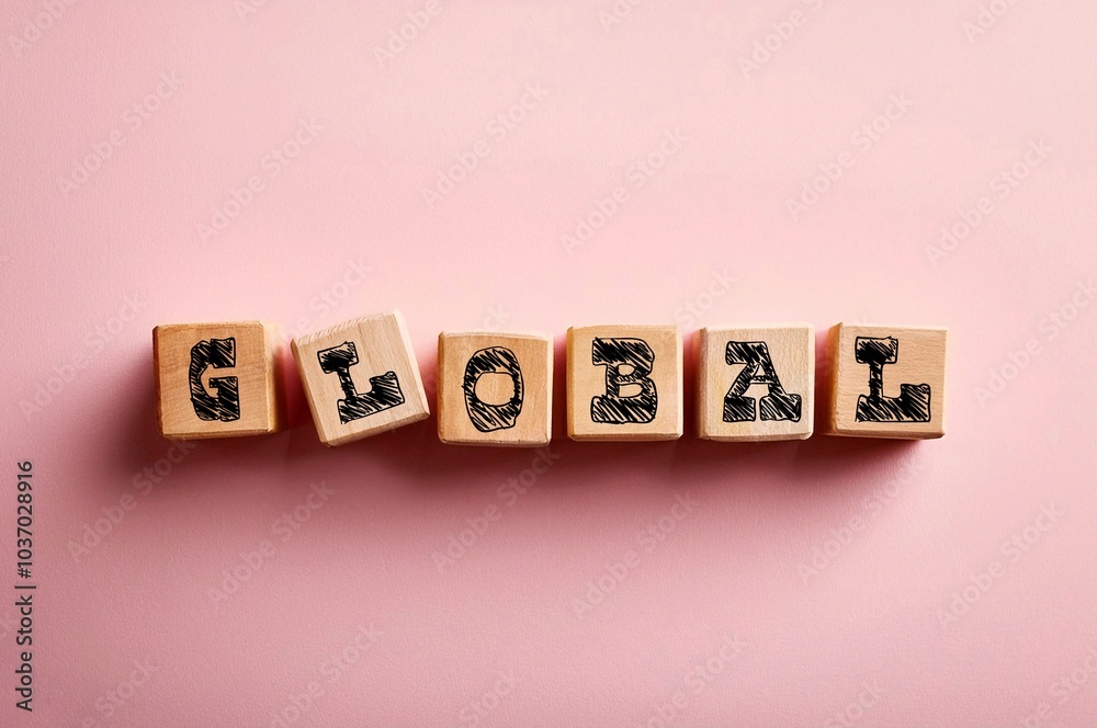 Words GLOBAL writing on small wooden blocks on isolated background. Business and economy concept Words GLOBAL writing on small wooden blocks on isolated background. Business and economy concept
