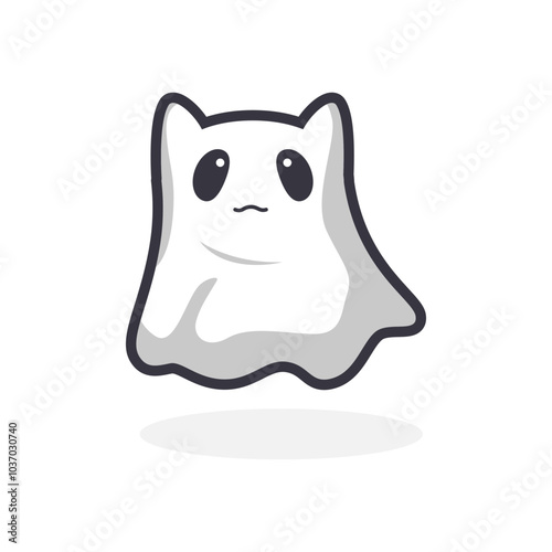 Cute Cartoon ghost Flying Halloween illustration