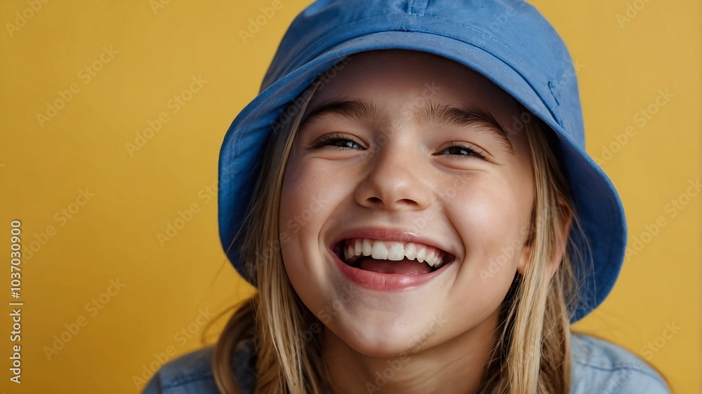 Cute girl in a cap, sporty Portrait of a child Cute girl in a cap, sporty Portrait of a child