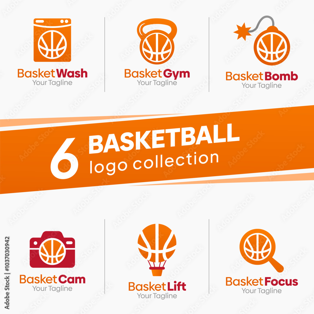 Basketball Shape Logo Template Set. Good for Business, Agency, Community and Organization Basketball Shape Logo Template Set. Good for Business, Agency, Community and Organization