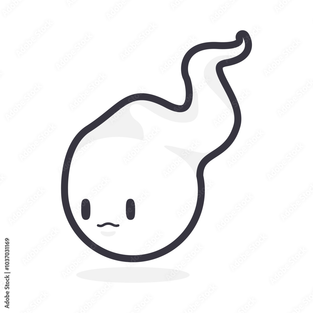 Fototapeta premium Cute Cartoon ghost Flying Halloween illustration