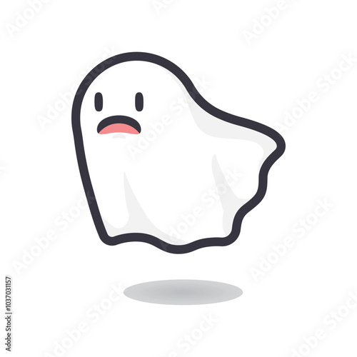 Cute Cartoon ghost Flying Halloween illustration