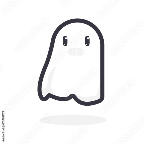 Cute Cartoon ghost Flying Halloween illustration