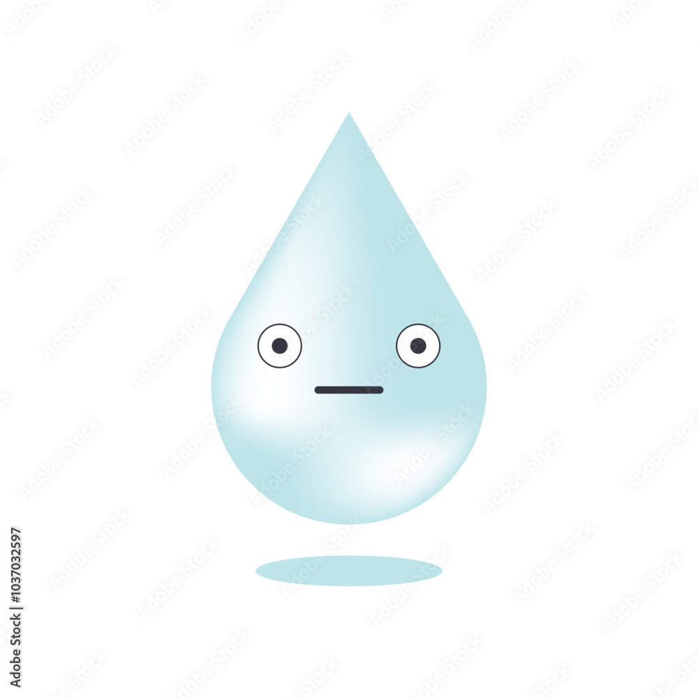 cute and funny 2d illustration of a cartoon character a water drop on white background background cute and funny 2d illustration of a cartoon character a water drop on white background background