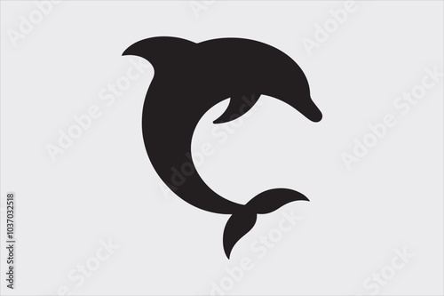 A Minimalist Dolphin fish icon Design.